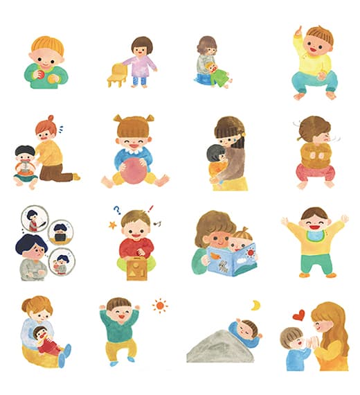 ベネッセコーポレーション「こどもちゃれんじぷち」DMイラスト